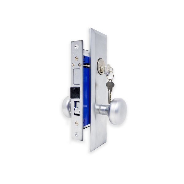 Satin Chrome Mortise Entry Right Hand Lock Set with 2.5 in. Backset and 2 SC1 Keys, Premier Lock, Mfr#: MR01D
